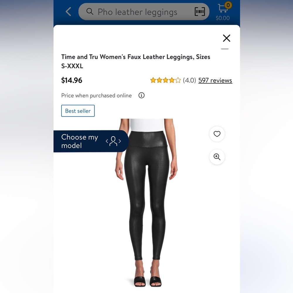 Time and Tru Faux leather leggings